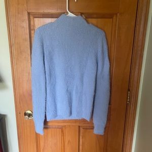 Periwinkle mock neck fuzzy sweater